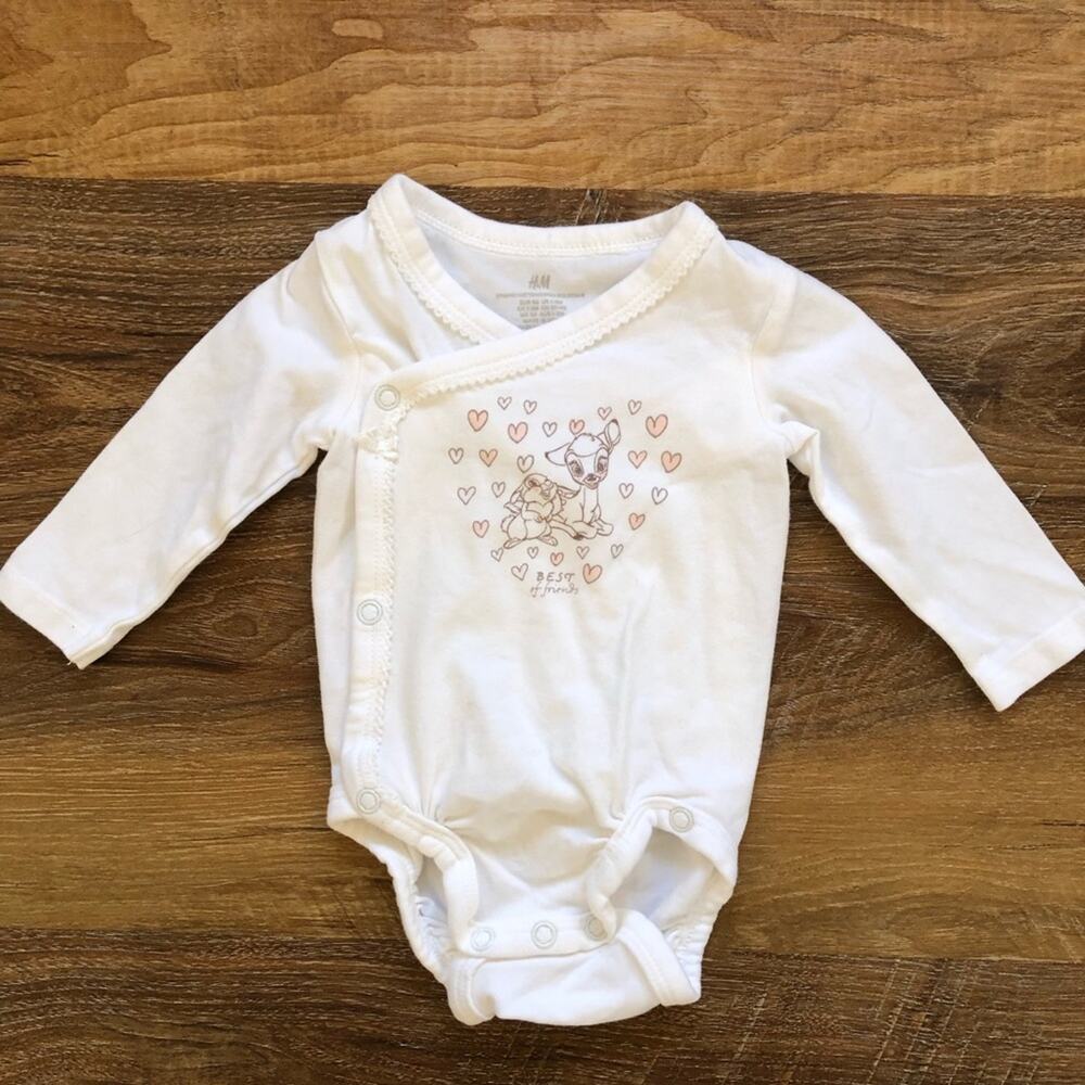 H&M Bambi Best Friends Bodysuit Newborn 1-2 Months